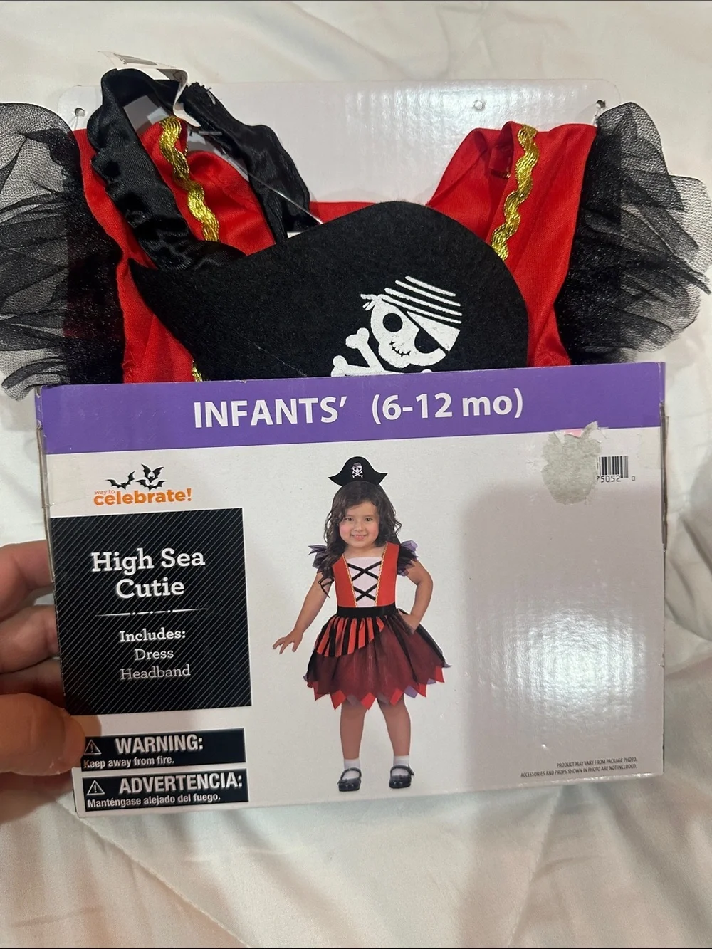 NEW Celebrate! High Sea Cutie Infant Pirate Costume - Red & Black size (6-12mo)